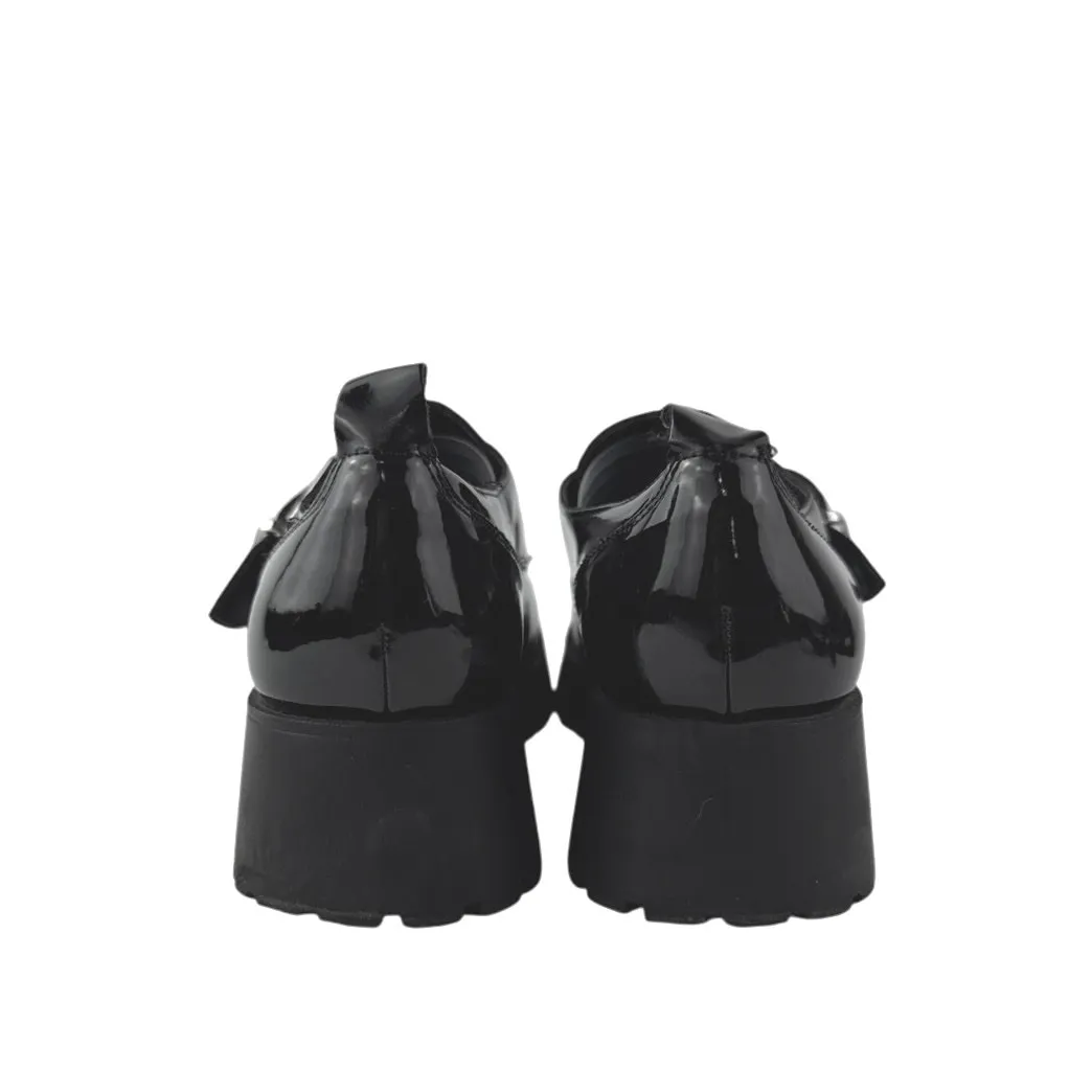 Marc Fisher Hazelton Womens Black Patent Leather BucklePlatform Loafers Shoes 8 - Image 3