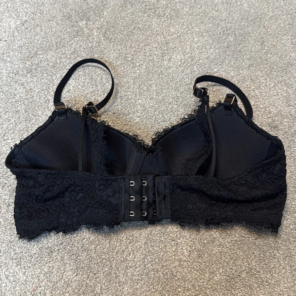 Aerie  Black Lace Lightly Lined Bra Size 32 C - Image 2