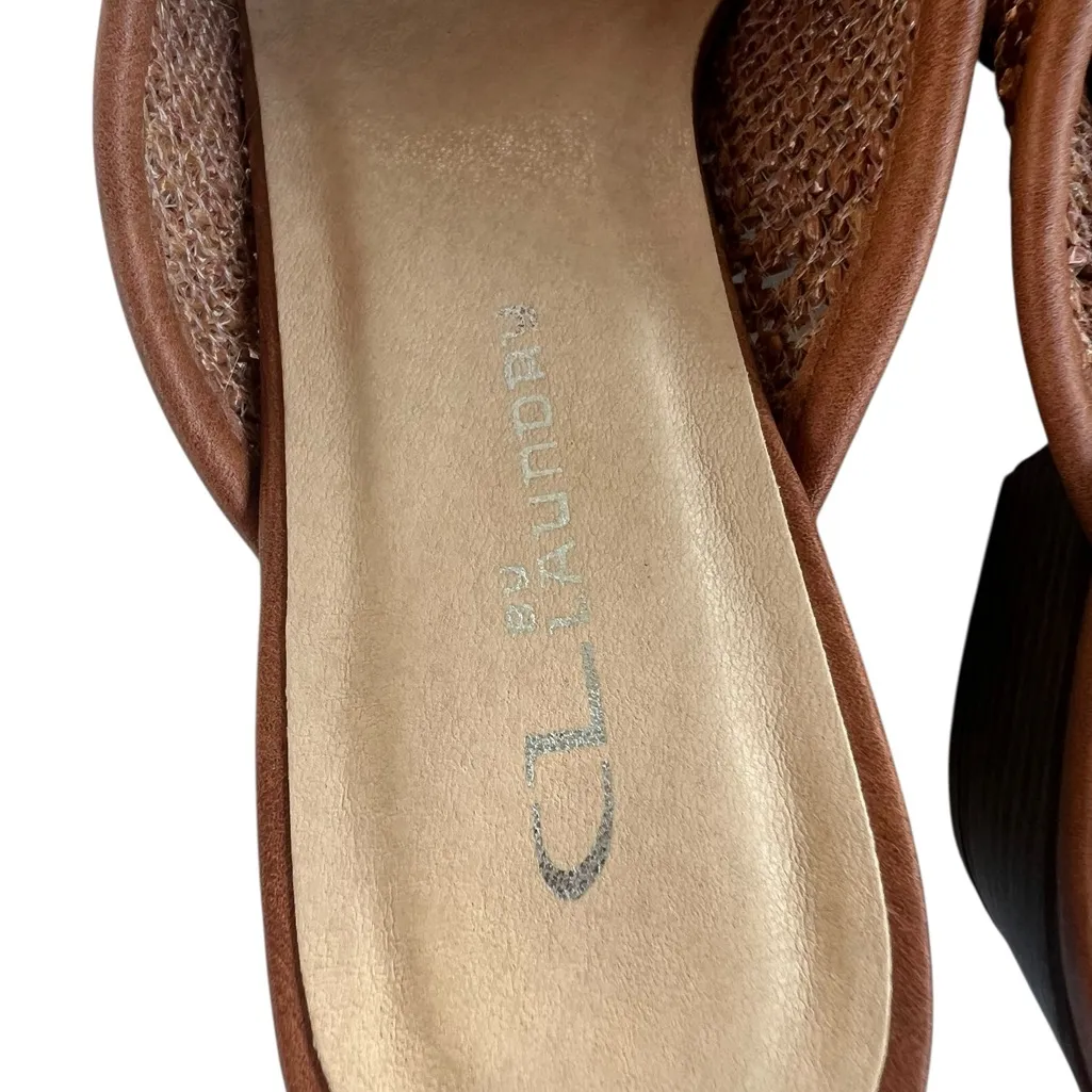 CL by Laundry Women's Brown Woven Mules 1990’s - Image 4