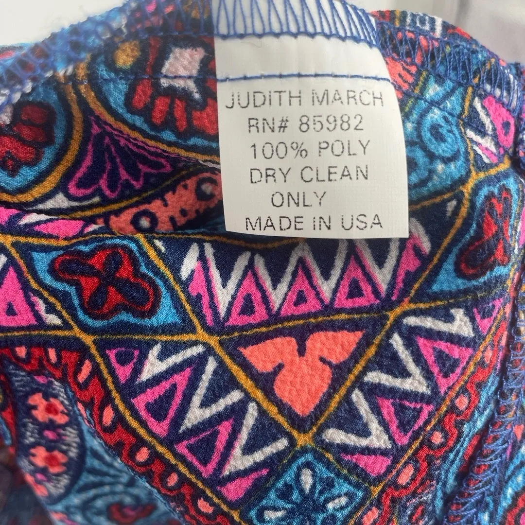 Judith March Colorful Print Open Duster Cardigan size S Festival Boho Retro - Image 13