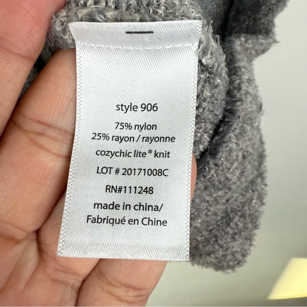 Barefoot Dreams Gray M Sweater Cozy Chic Lite Pebble Beach Pullover Cowl Neck - Image 8