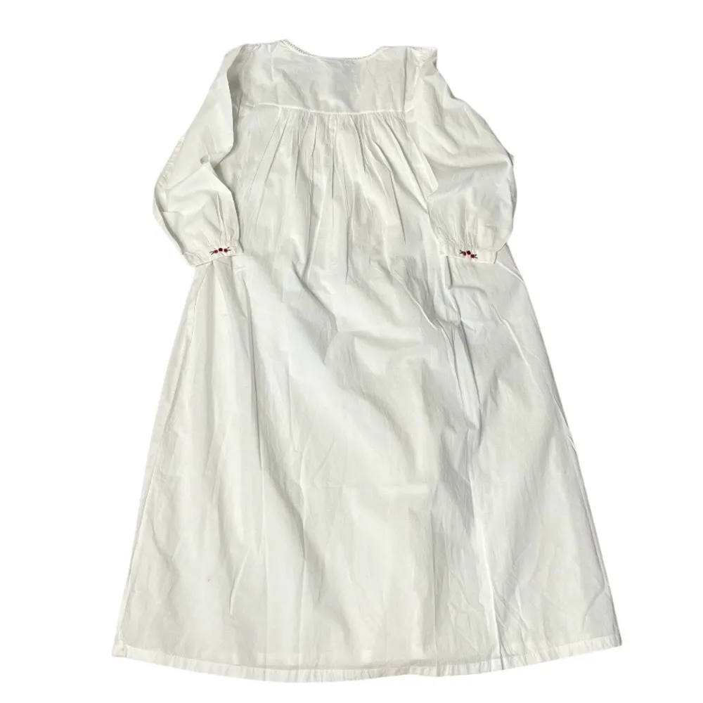 APRIL CORNELL Embroidered White Nightgown 100% Cotton Midi Maxi Size Small NEW - Image 5