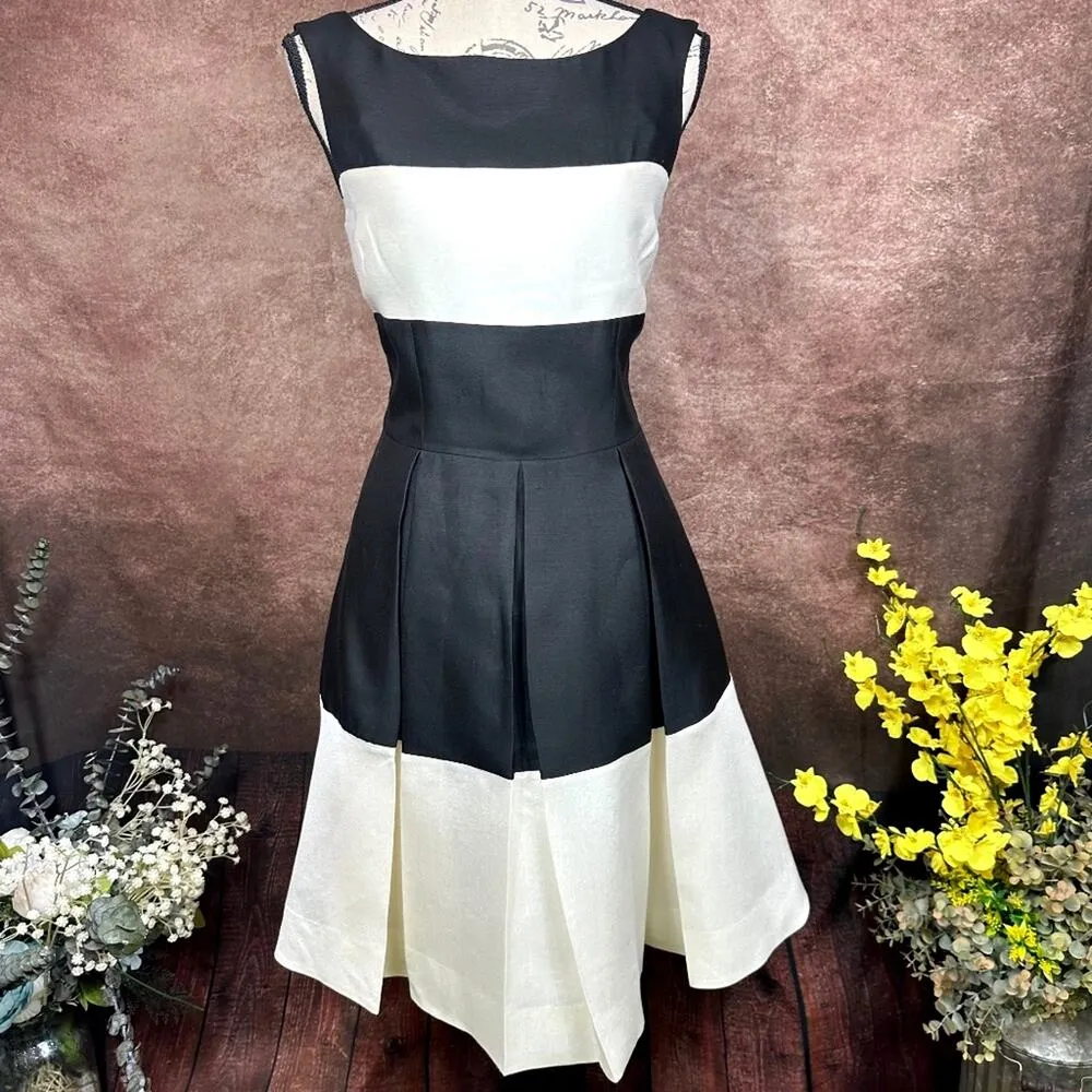 Kate Spade Gayle Fit & Flare Sleeveless Dress Black/Cream size 8 - Image 4