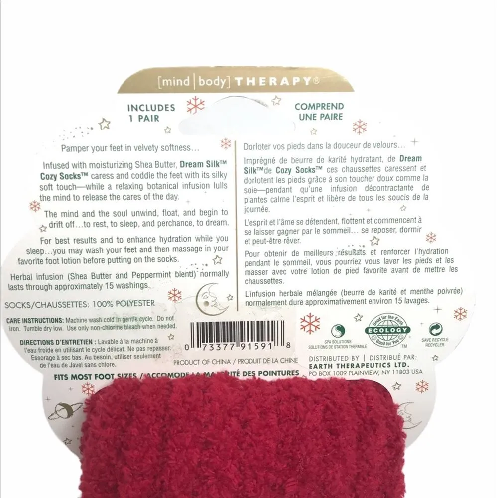 Earth Therapeutics Crew Socks Red White - Image 4