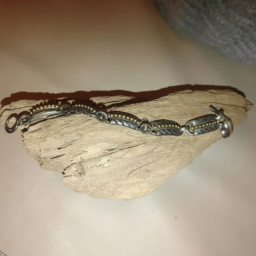 Vintage Chico's Chain-Link Bracelet Heart Charm And Toggle Clasp - Image 8