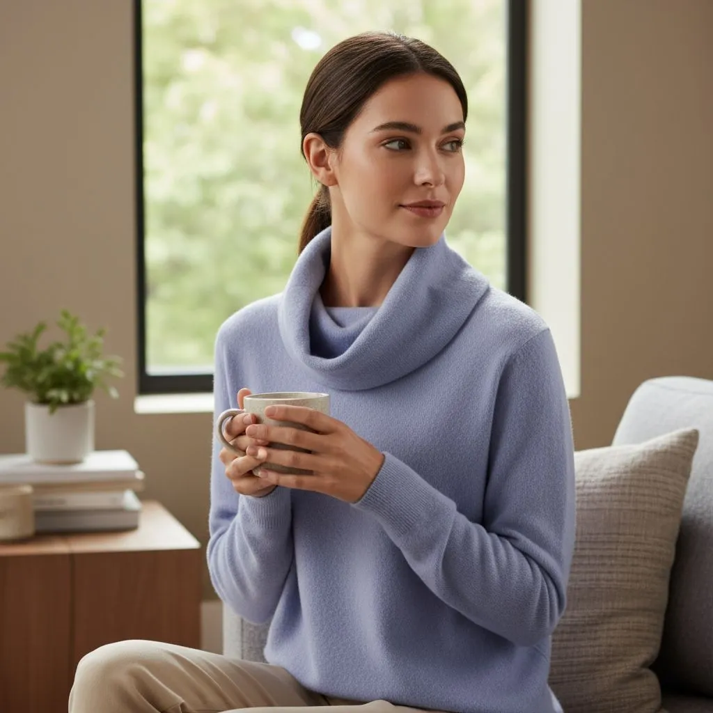 Requirements Periwinkle Turtleneck Sweater (L) - Image 2