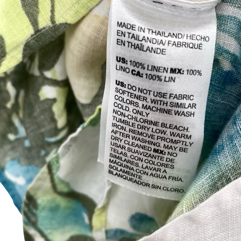 Chico's Linen Floral Tropical Button Down Shirt Tunic No-Iron - Image 9