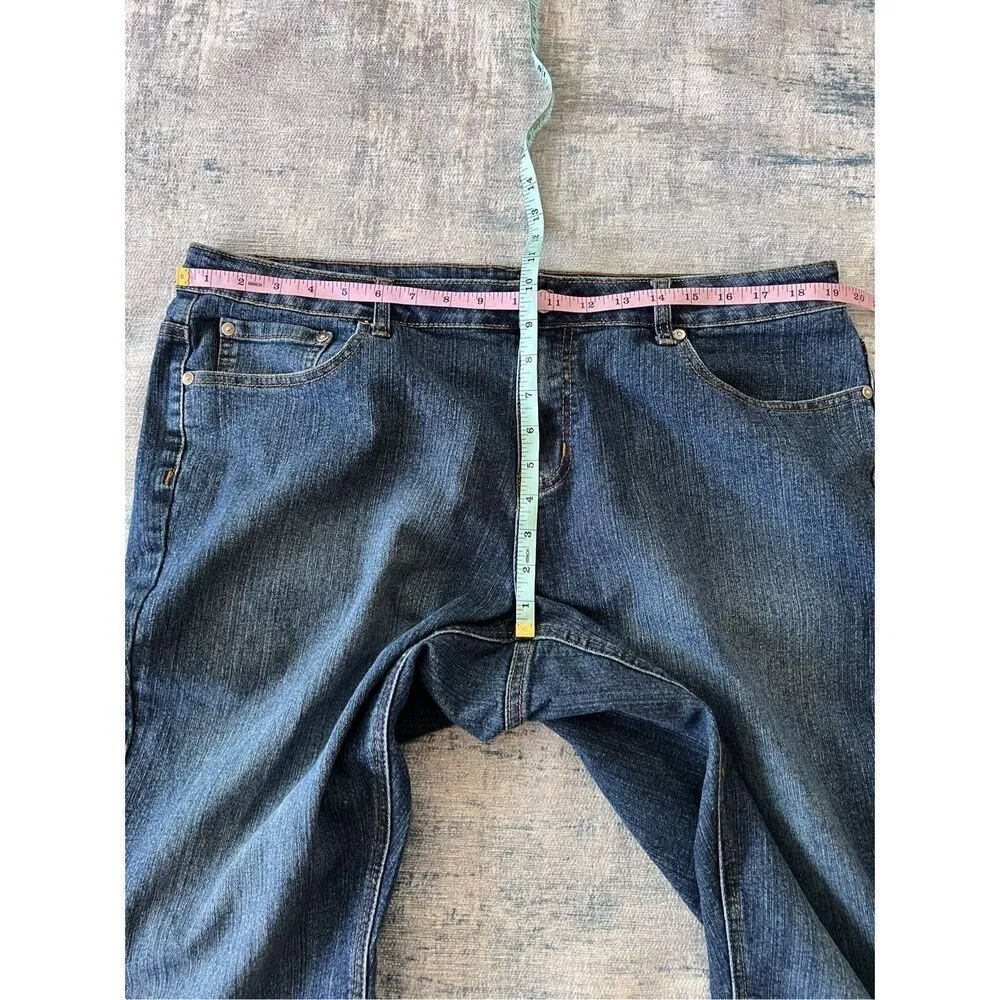 Baccini Cuffed Cropped Jeans w Embroidered Studded Pockets Size 18 - Image 5