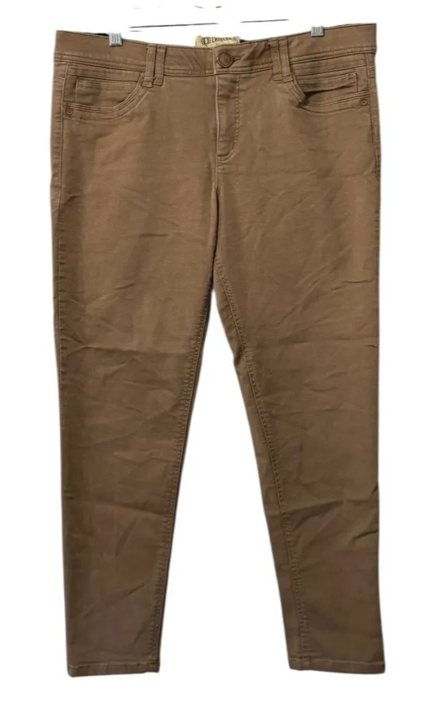 Democracy Jeans Women Size 14 Brown Ab Technology Ankle Stretch Comfort Preppy - Image 1