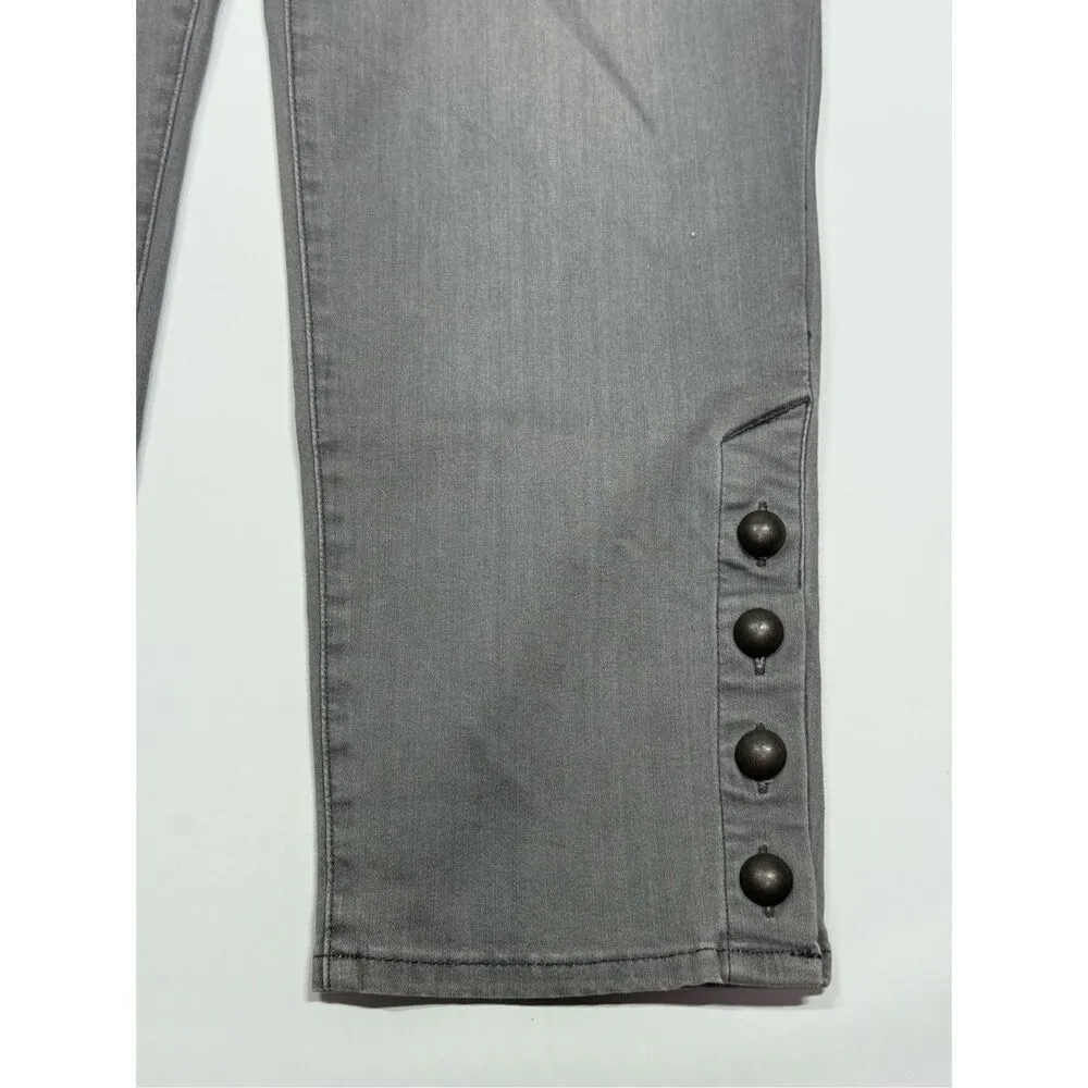 Chico’s gray metal button ankle pull on jegging chino Size 16R - Image 4