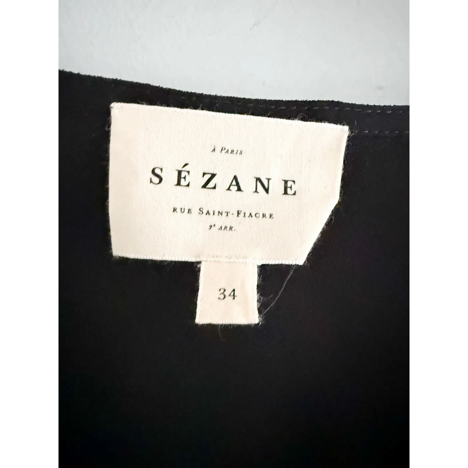 Sézane | Sylla Black Lace Trim Blouse | Sz XS - Image 6