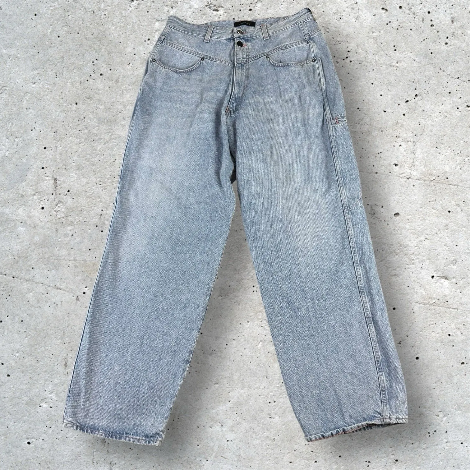 Made In Tomboy Anais Barrel Straight Leg Carpenter Jean‎ Size 30 Italy $375 Blue - Image 5