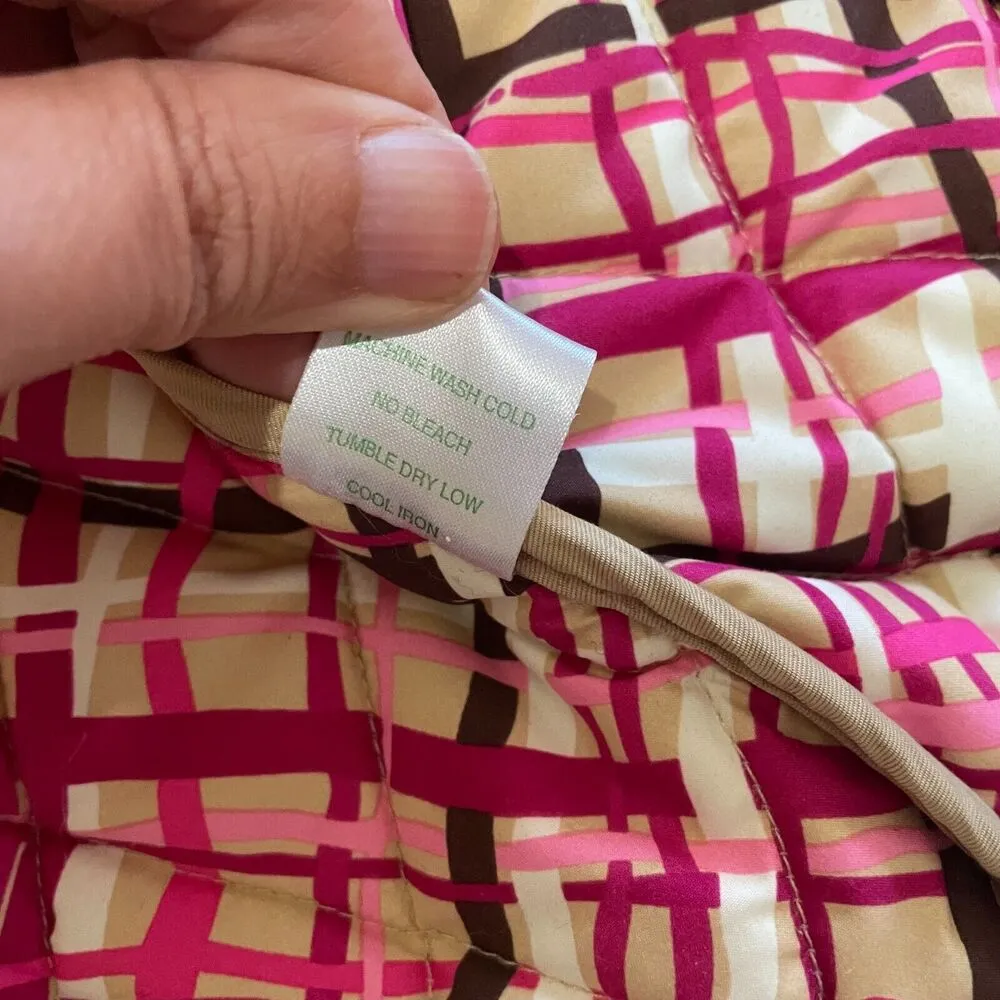 Lilly Pulitzer Beige Tan Quilted Belted Barn Jacket Size 4 winter preppy classic - Image 8