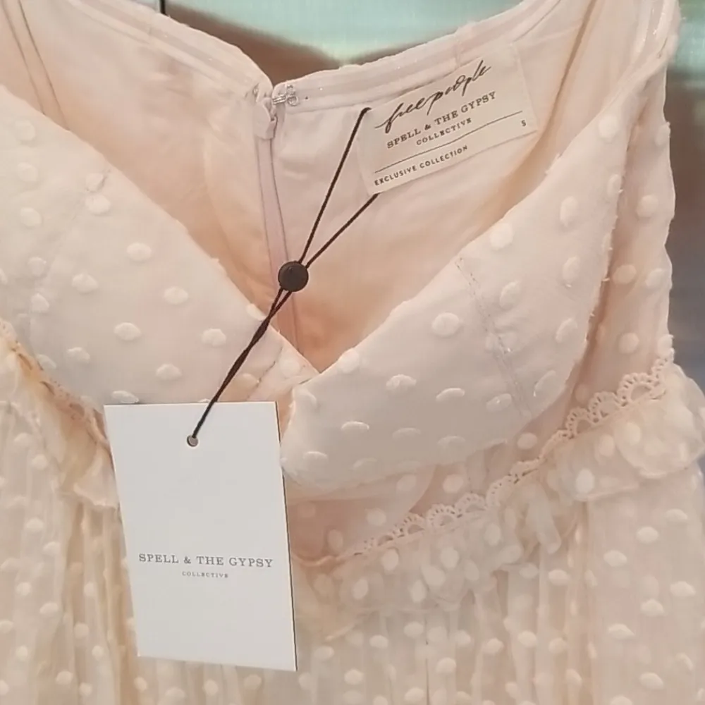 💕SPELL GYPSY X FREE PEOPLE💕 Mira Bustier RaRa Dress Ivory Small S NWT White - Image 11