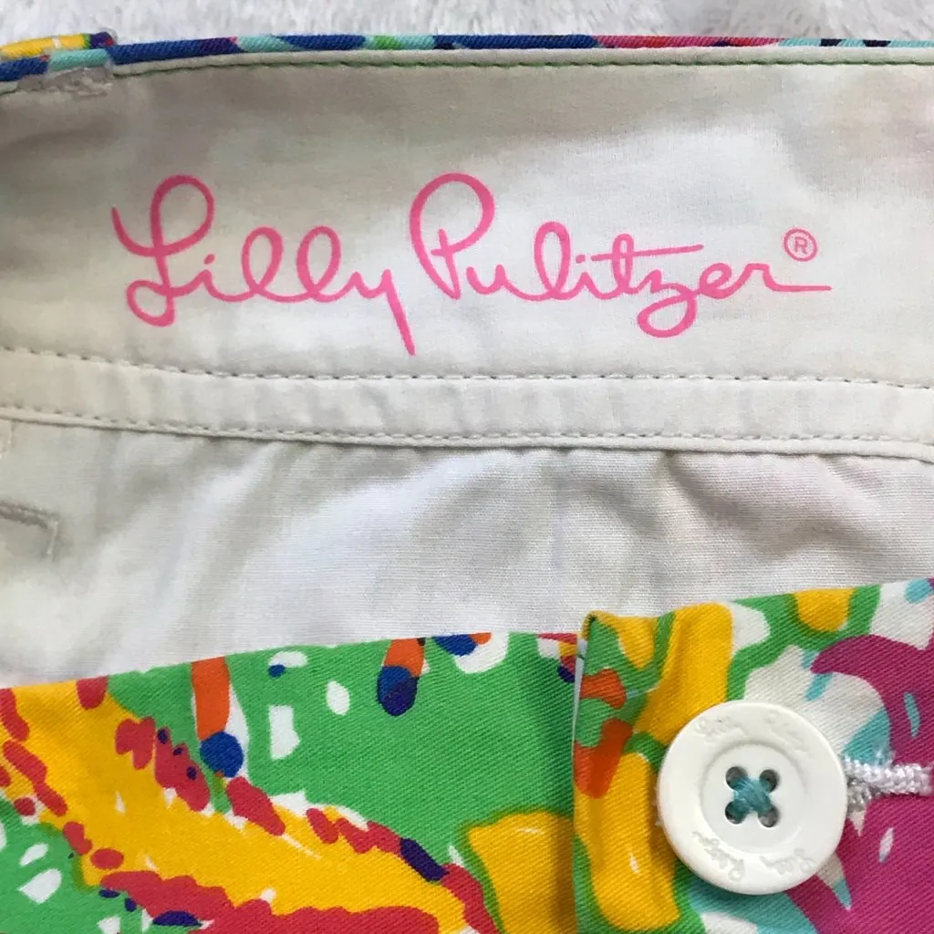 Lilly Pulitzer The Callahan‎ Short Women's Size 4 Fishing For Compliments Cotton - Image 6