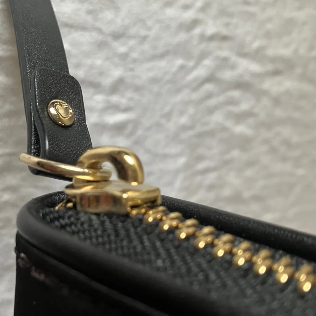 Kate Spade: Black Nylon Accordian Wallet- Gold Tone Zip- Cream Storybook Lining - Image 13