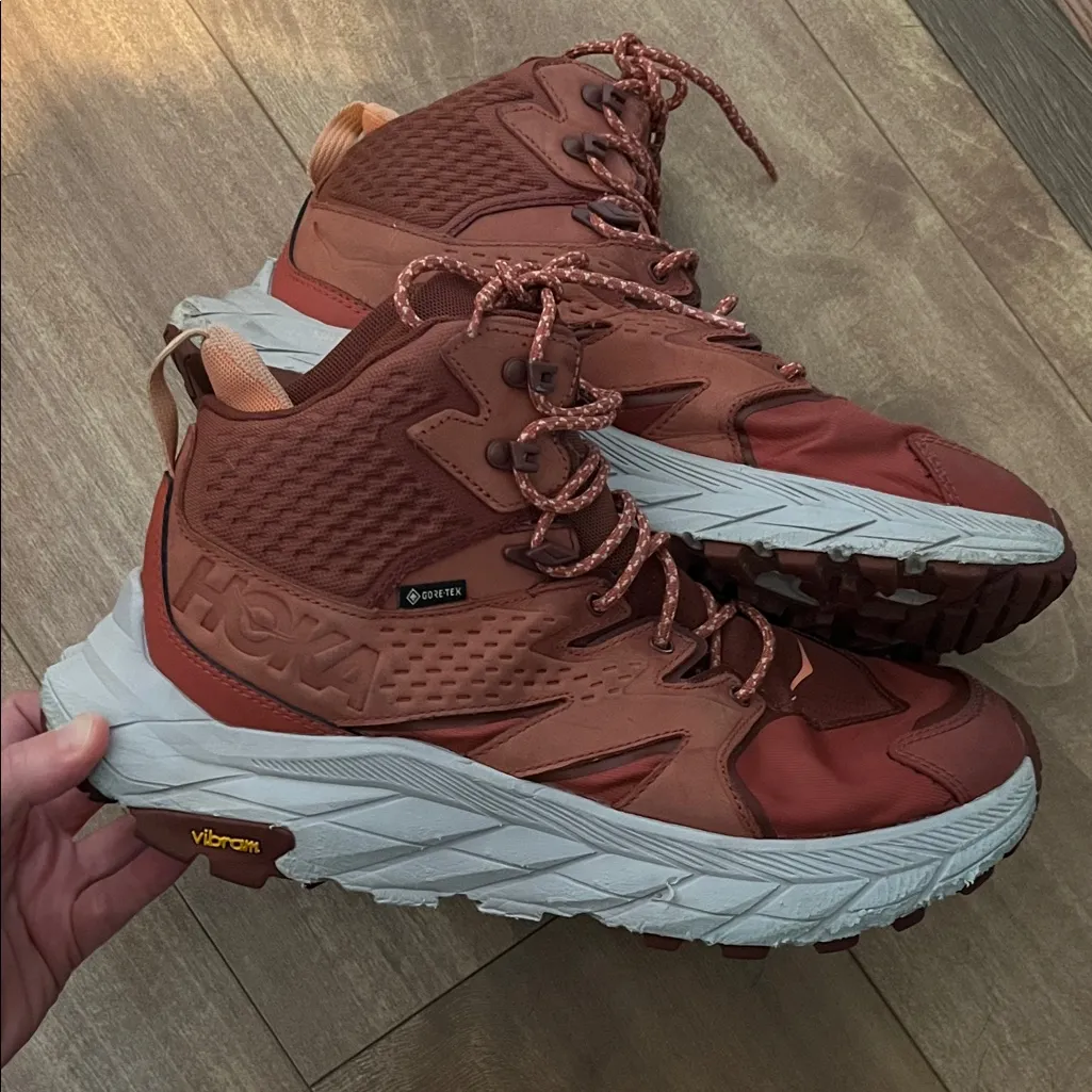 Hoka Anacapa Mid GTX Gore-Tex Red Orange Peach Women’s Trail Shoes Boot 10.5 B - Image 2