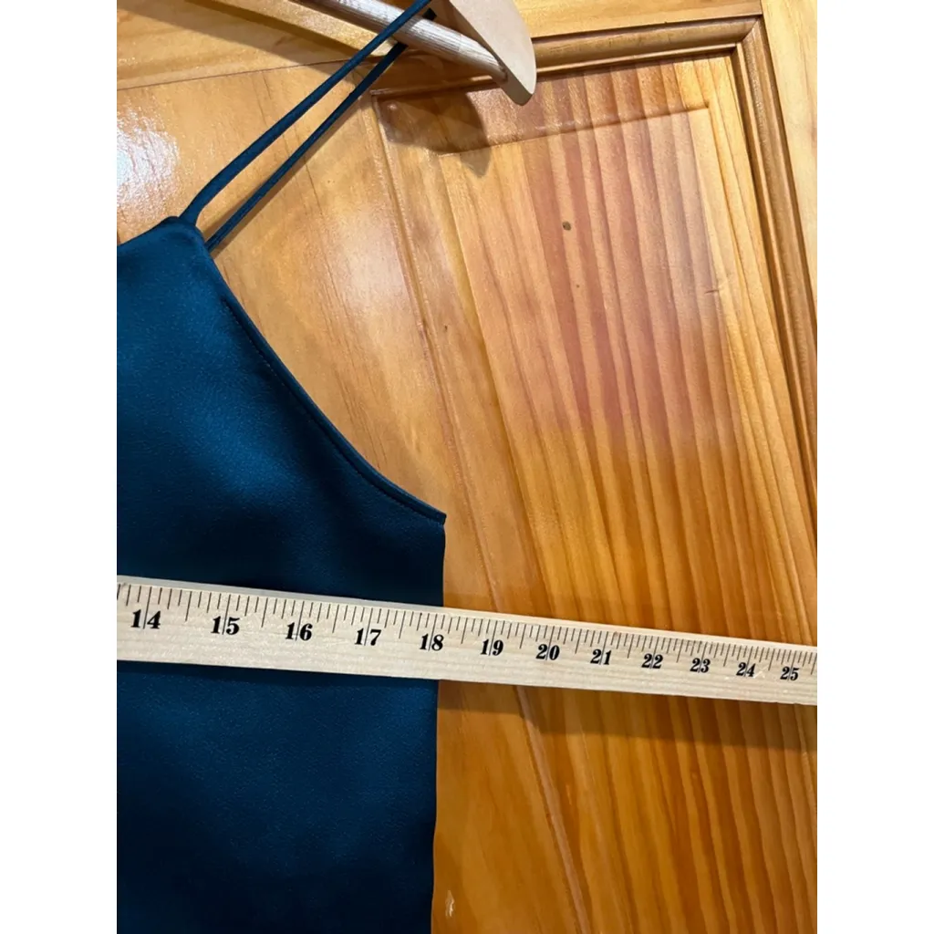 Theory Cross Back Tank Top Medium Emerald Green Satin Cami NWT $225 - Image 8