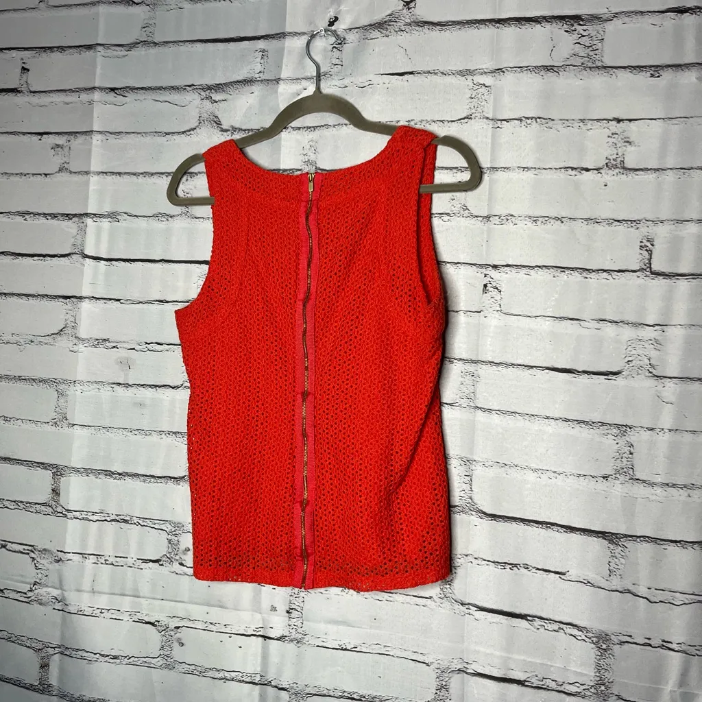 Banana Republic Orange Knit Tank Top Size 6 Full Back Zip Silhouette Y2K Travel - Image 9