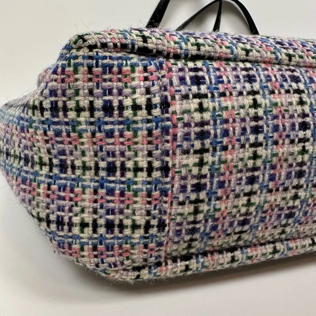 Coach Gallery Multicolored Herringbone Tweed Tote Bag - Image 8