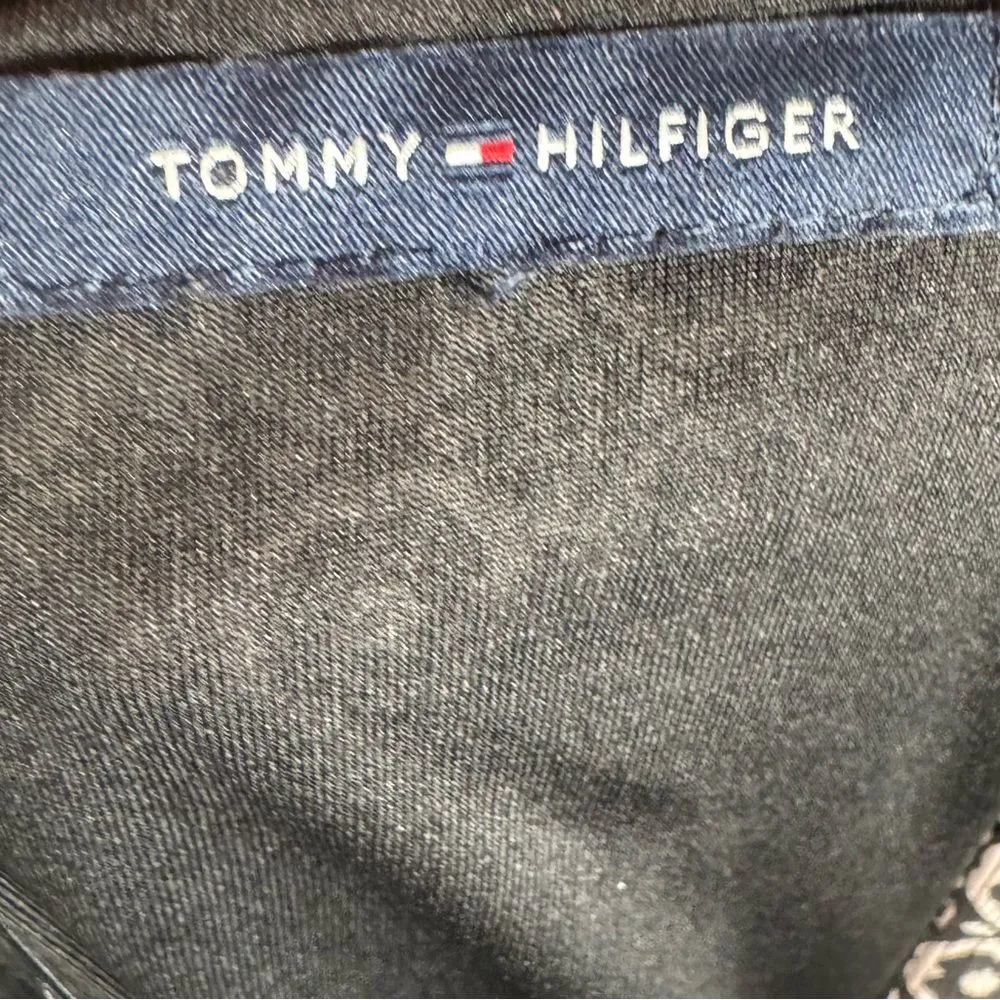 Tommy Hilfiger mocha tan and black belted flowy midi dress size medium - Image 6