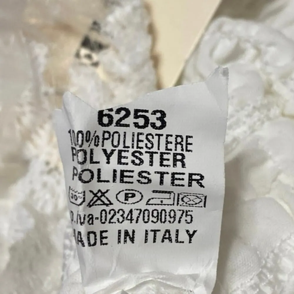 NEW Bellavie Women's White Floral Balloon Long Sleeve Smocked Crop Blouse Top S - Image 5