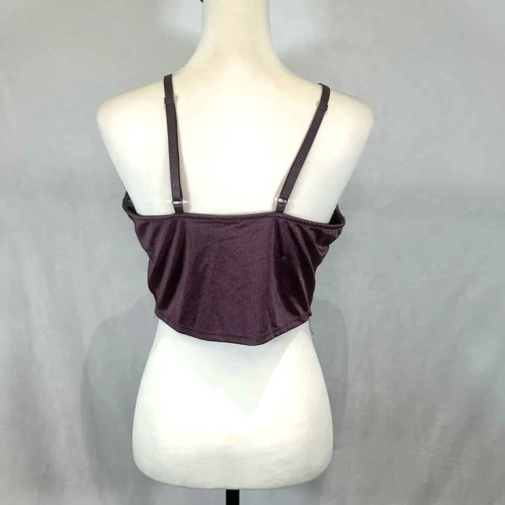 Bozzolo plum wine corset cop top size XL - Image 3