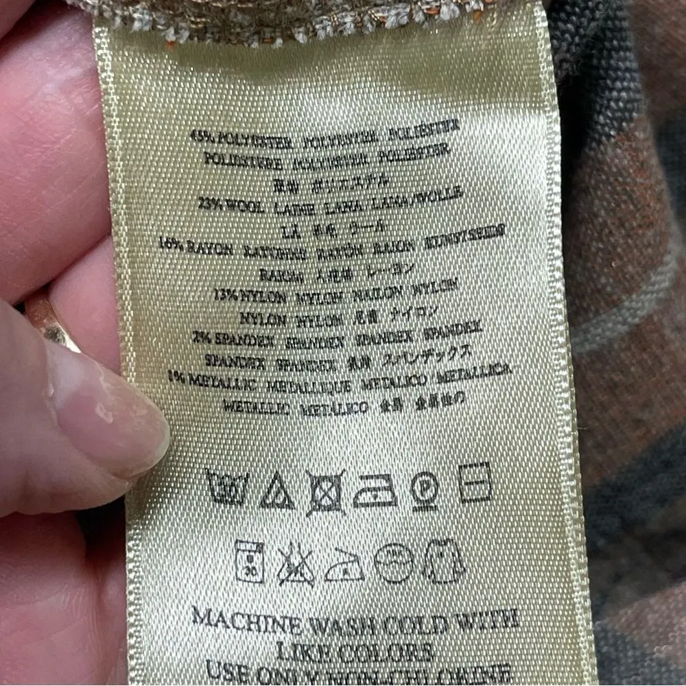 People Free Loveland Metallic Striped Jumpsuit Wool Blend Brown Bohemian Boho XS - Image 13