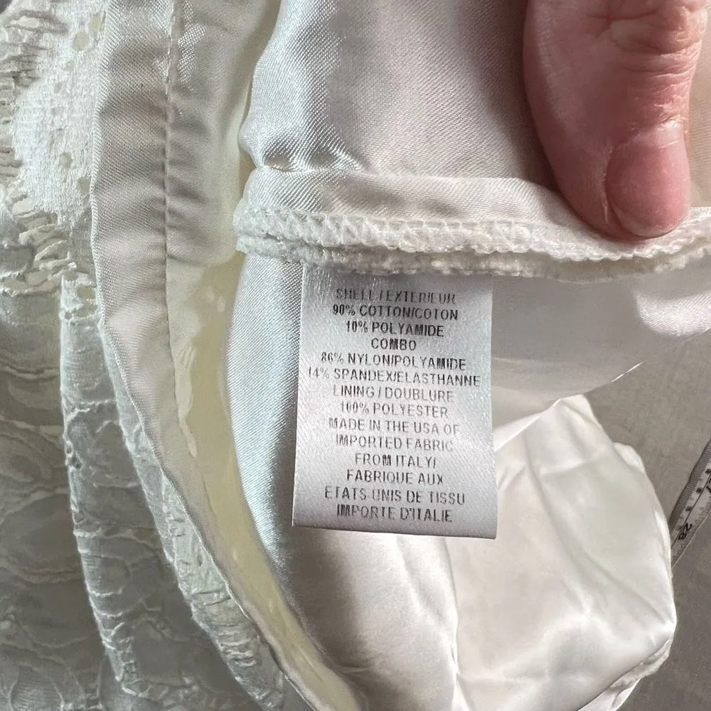 Milly Women's White Lace Sleeveless Black Frill Trim Sheath Mini Dress Size 6 - Image 8