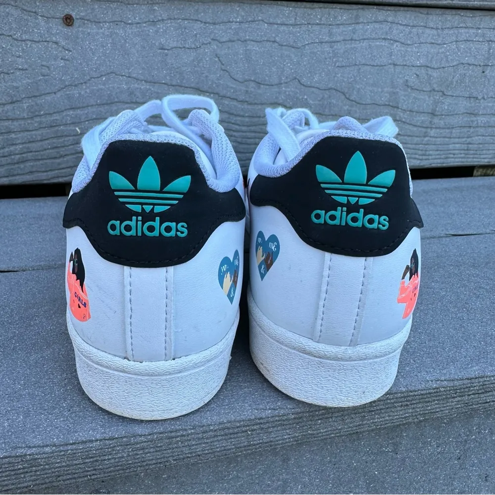 Adidas 2021 Superstar Pure J 'Self Love' Sneakers Cloud White, Black, Gold - Image 7