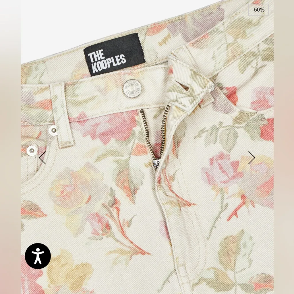 THE KOOPLES PRINTED BOYFRIEND JEANS Color is Ecru Size 42 FR/ 10 US NWT - Image 4