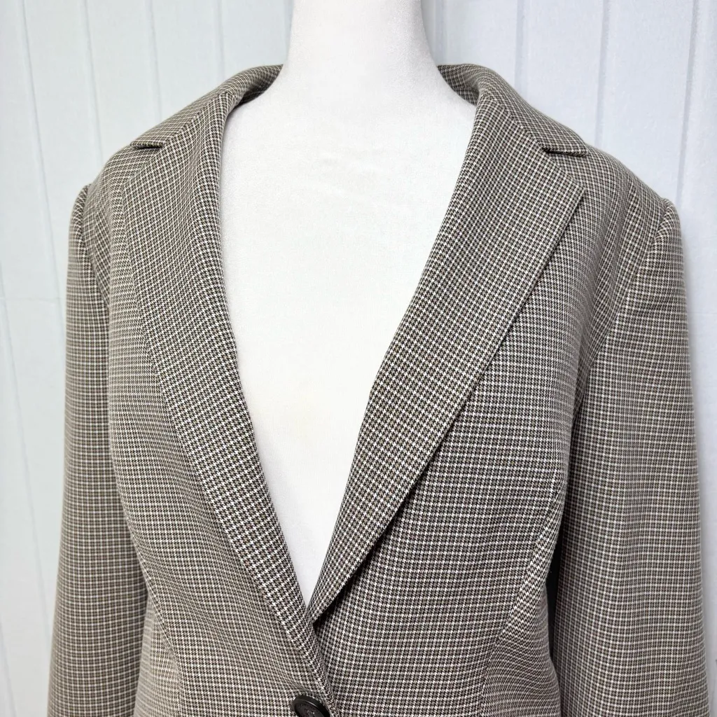Calvin Klein Notch collar Women's Checkered Blazer Size 6‎ - Image 15