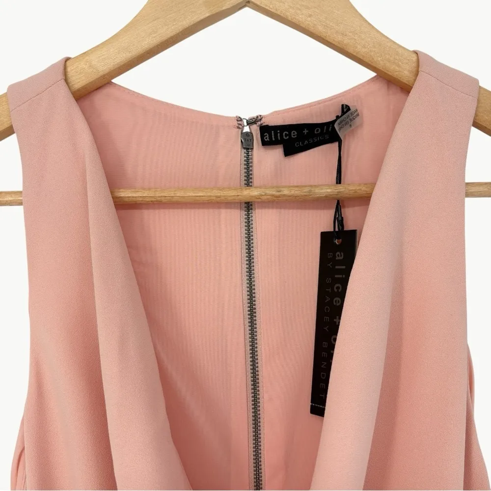 NWT Alice + Olivia Harmony Cowl Neck Racer Back Mini Dress | Sz 8 | Blush Pink - Image 7