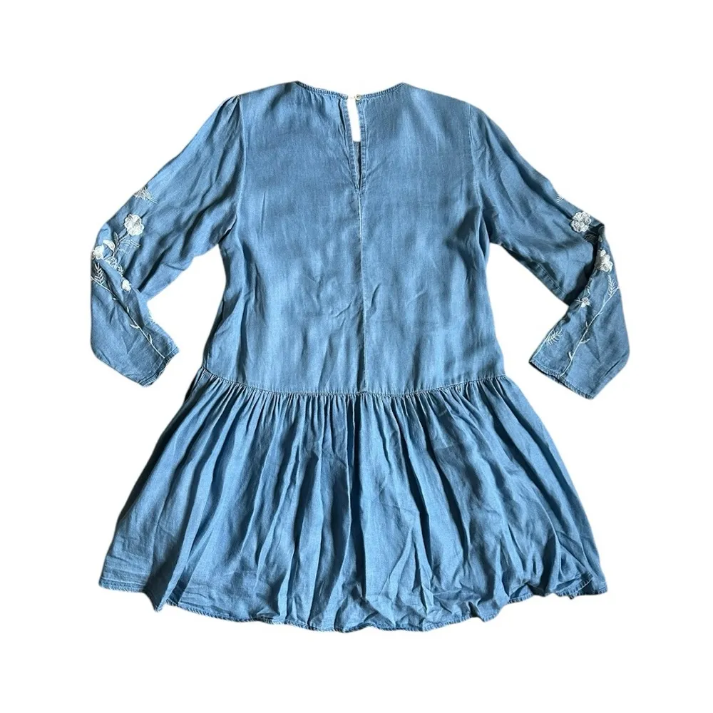 hilosophy Womens Size Medium Embroidered Floral Babydoll Dress Boho Cottagecore - Image 3