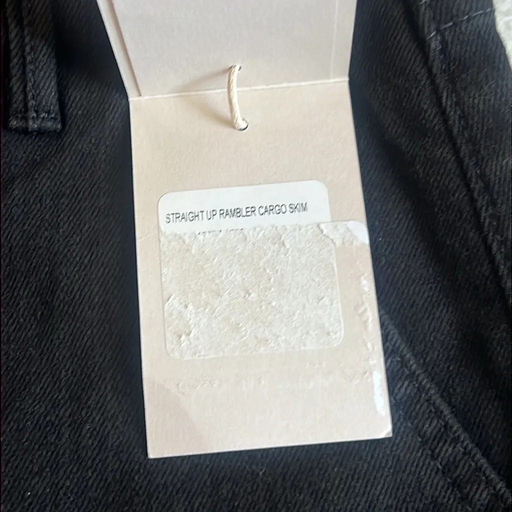 Mother Straight Up Rambler Cargo‎ Skim Jeans Black Size 33 NWT - Image 9