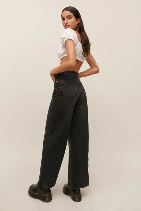 BDG A Wide Baggy Black Jeans - Image 3