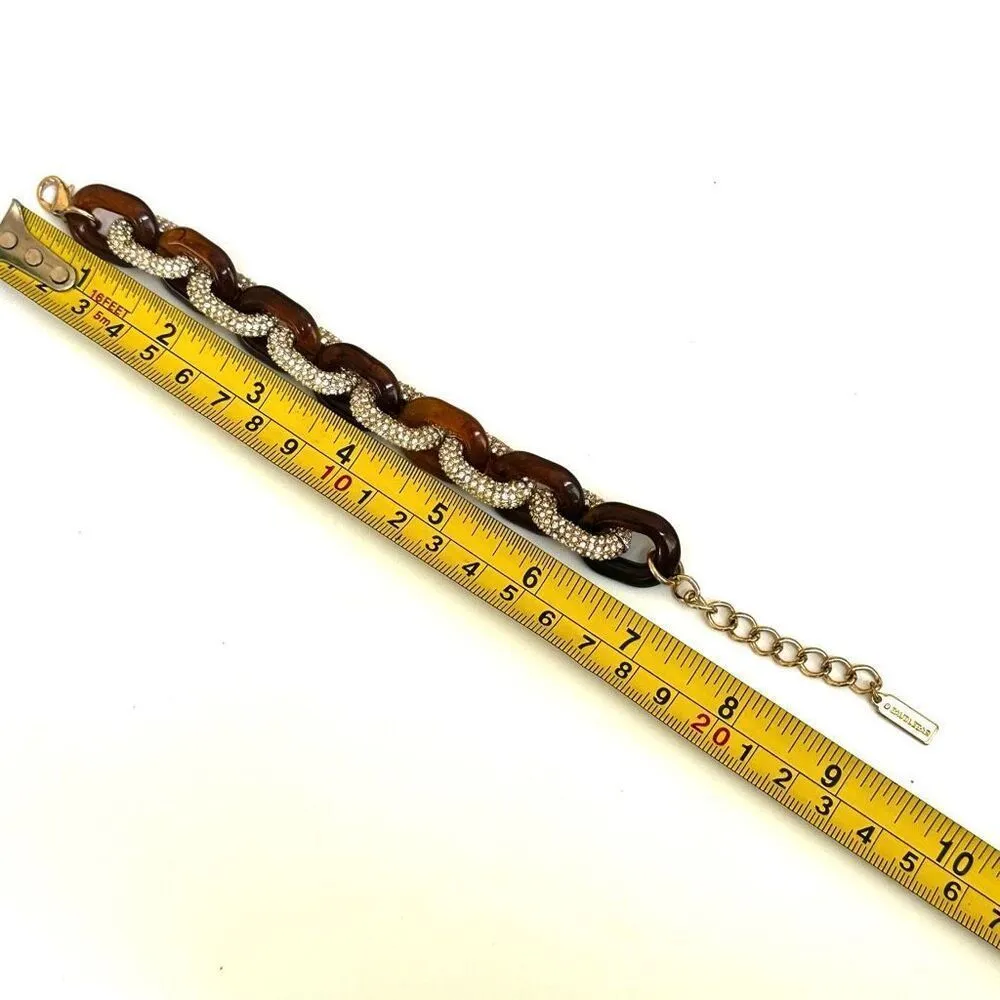 BaubleBar  faux Tortoise Shell Rhinestone Link Bracelet - Image 8