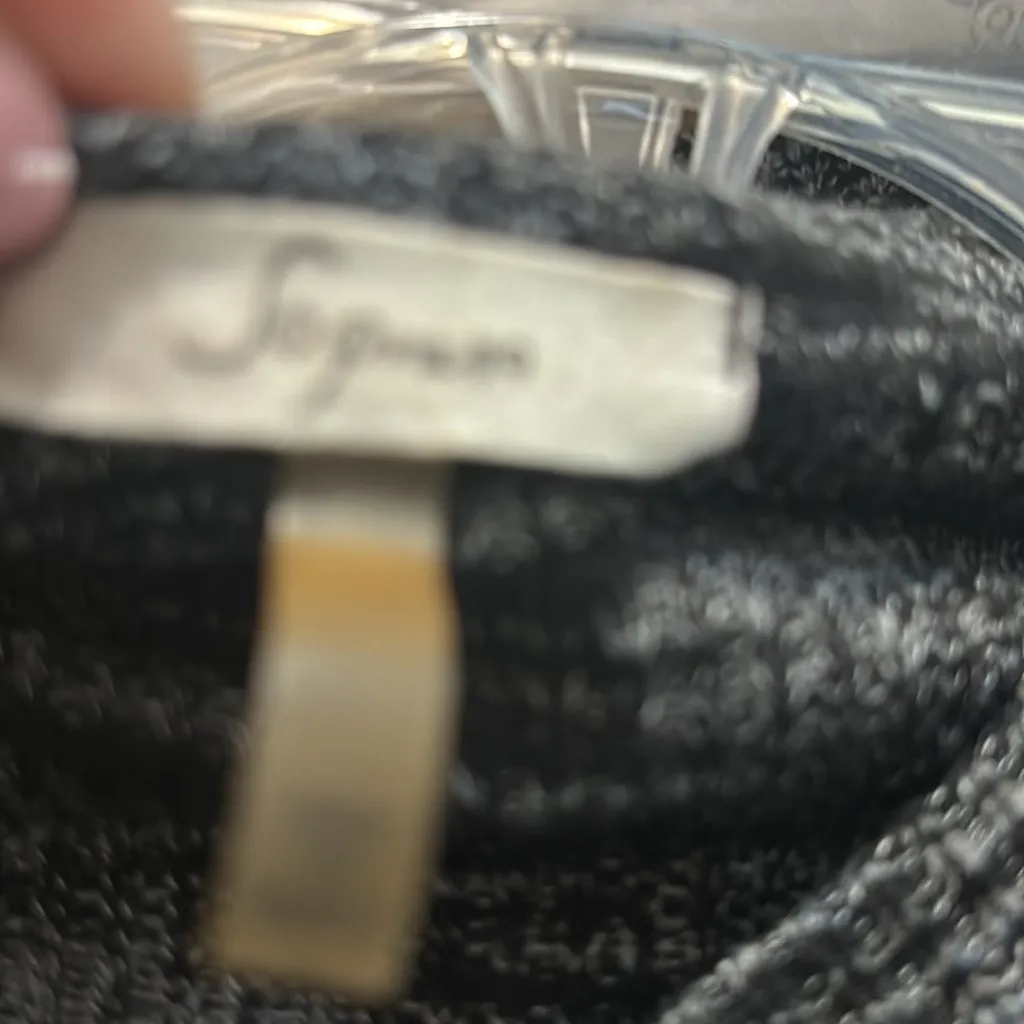 Womens Cold Shoulder Dress Size XL Black Gray Knit Above Knee A-Line - Image 5