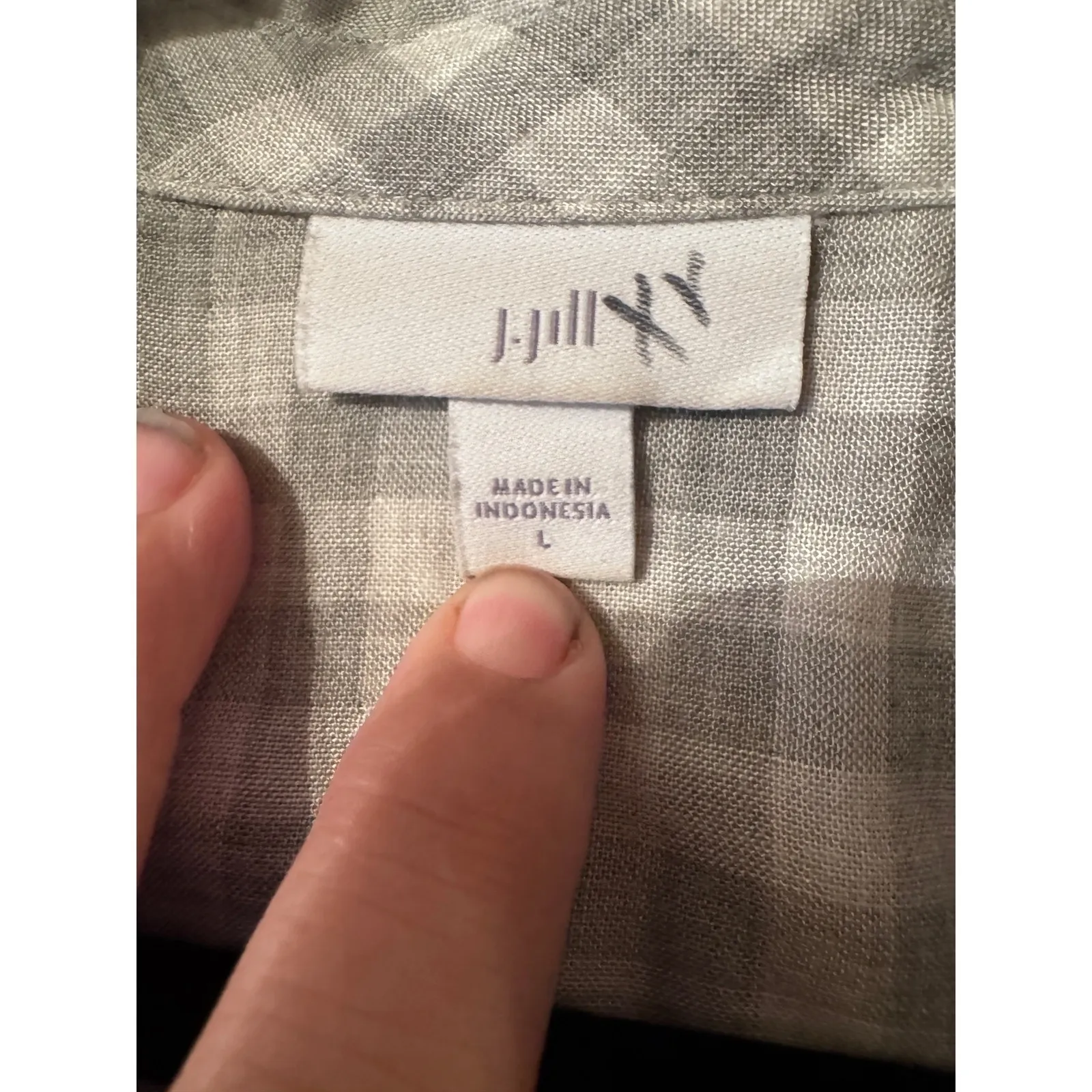 Gray Plaid Button Down Shirt Oversized Long Sleeve Relaxed Fit w/pockets L Size L - Image 5