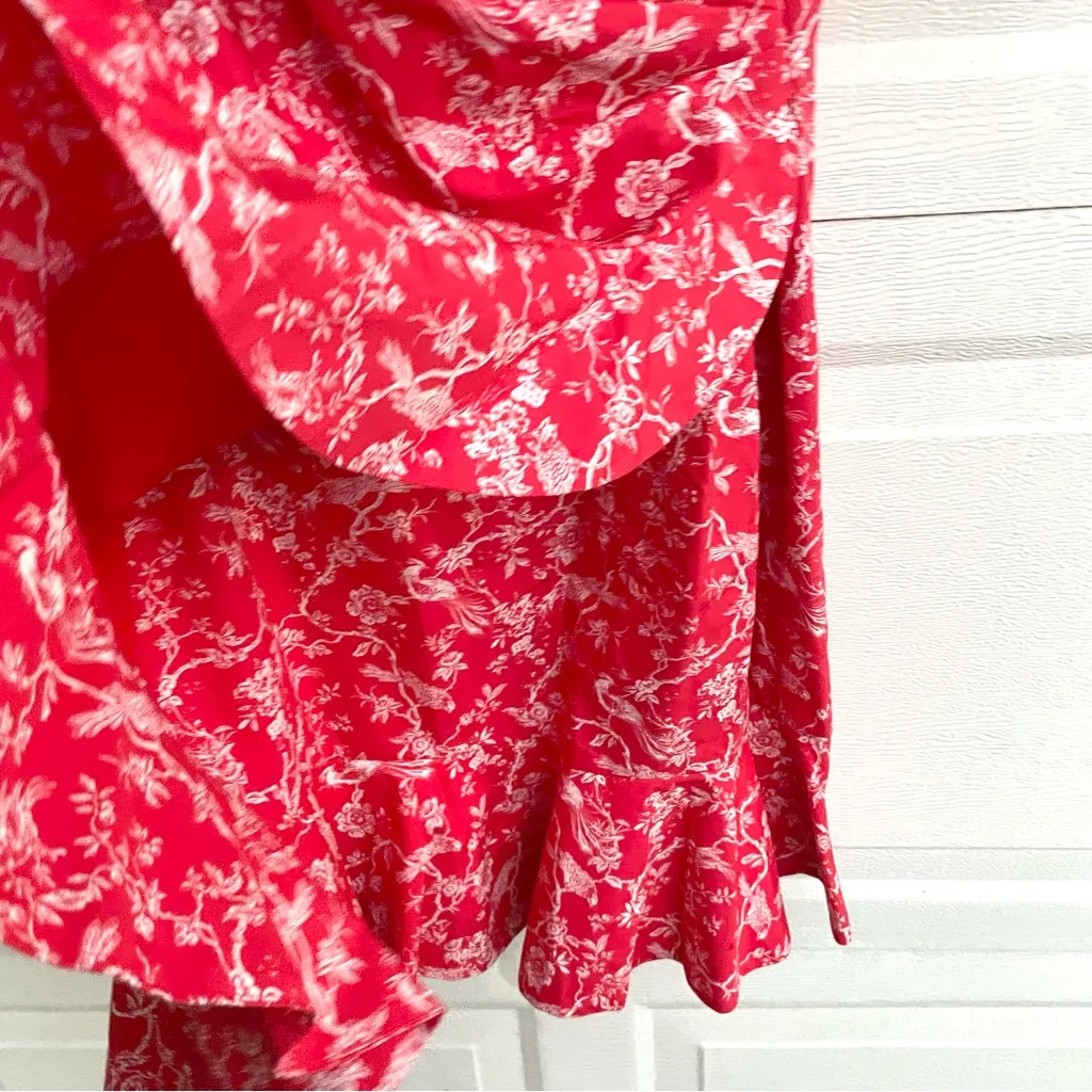 NWT Sachin & Babi Womens Dress Coral Ivy Floral Faux Wrap Puff Sleeve Size 10 - Image 10