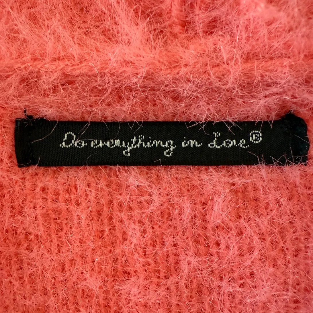 Do Everything in Love Faux Fur Open Front Cardigan Sweater Pink Women's One Size - Image 4