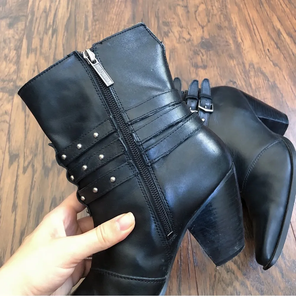 Harley-Davidson • Bette 3 strap boots heel ankle buckle pointed toe western moto - Image 7