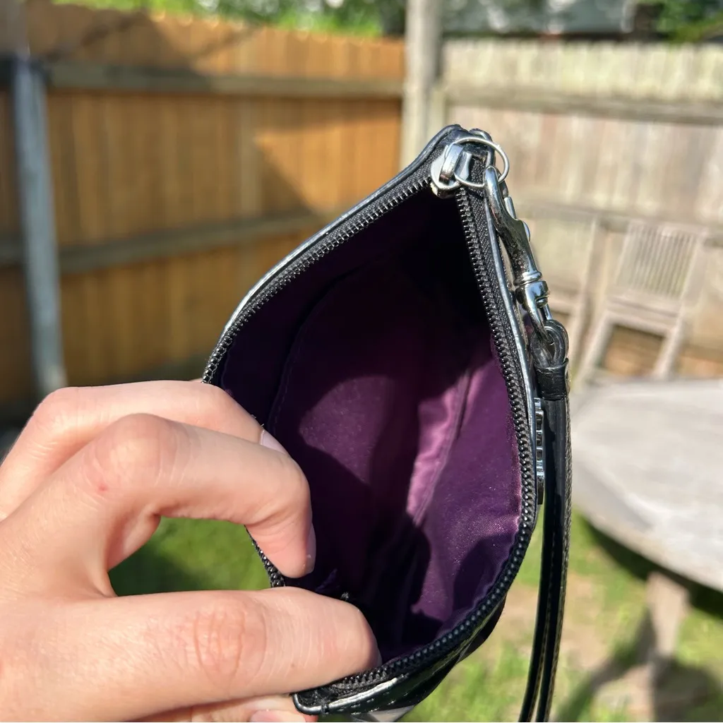 Coach Satin Purple Tan Cream Gray Leather Bag Purse Wristlet‎ Clutch y2k vintage - Image 9