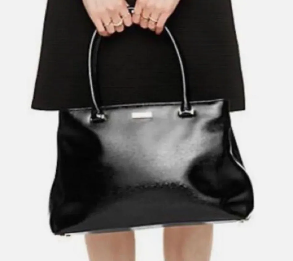 Kate Spade Bixby Place Elena Black Patent Saffiano Leather Satchel Handbag - Image 2