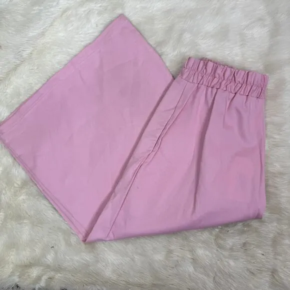 Taylor J Cotton Culotte Pants Pink Elastic‎ Waist Wide Leg S NWT - Image 8