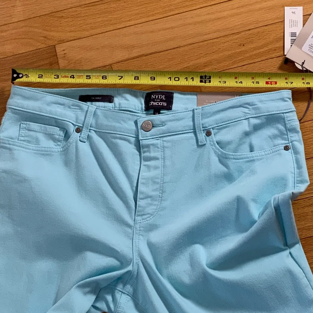 NYDJ for Chico's Women's‎ aqua cool control cropped pants NWT size 14 Blue - Image 7