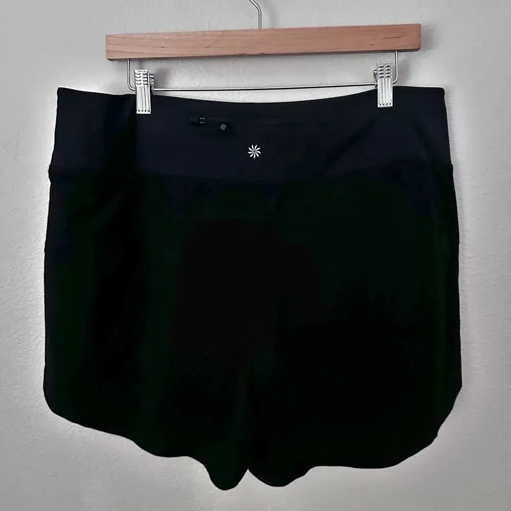 ATHLETA | Run With It Solid Black Running Shorts Reflective 3.5" Short | Size 1X - Image 4