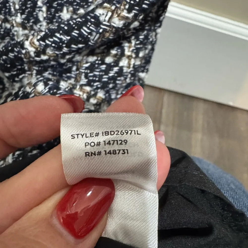 Lulus Navy Tweed Plaid Mini Dress Size L Sleeveless Holiday Party Preppy Chic - Image 7