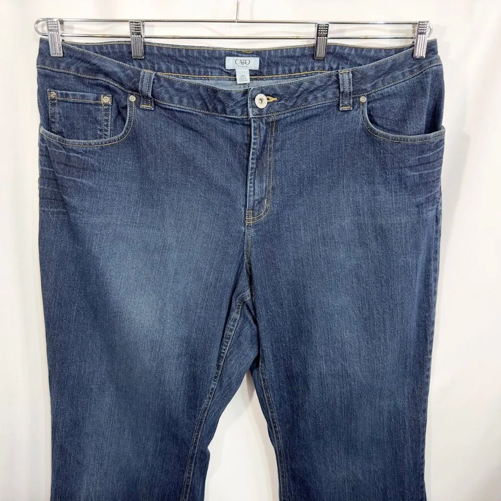Cato Plus Size 24W‎ Jeans Straight Leg Blue Denim Stretch High Rise Womens 1408 - Image 3