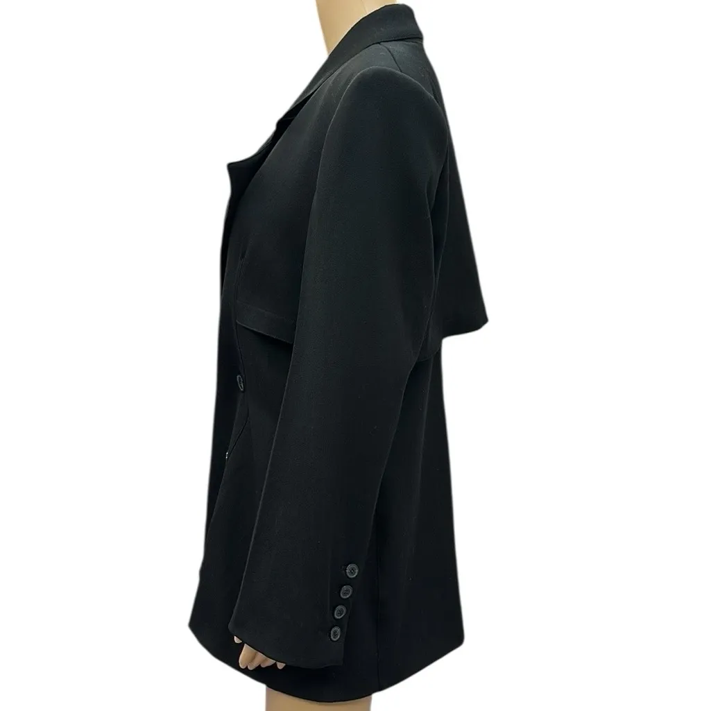 Frame Black Wool Blend Fitted Storm Flap Double Breasted Blazer Womens Size 10 - Image 5